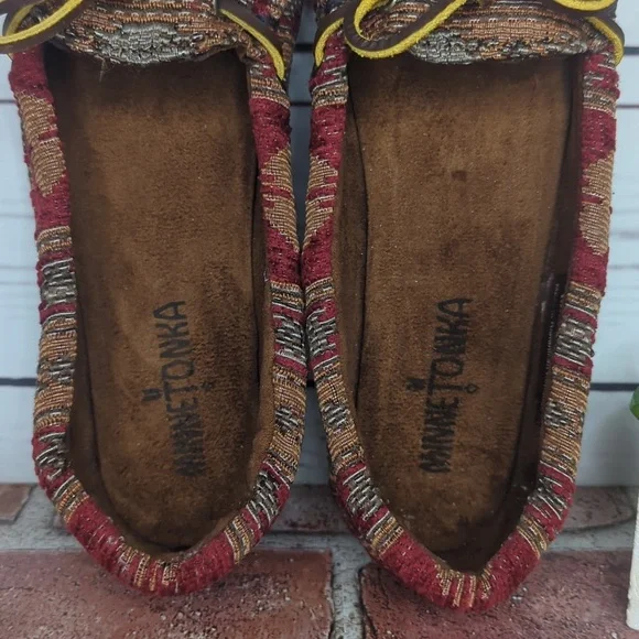 Minnetonka Baja Tapestry Southwestern‎ Boho Slip On Loafer Moccasin Women's 6.5 - Picture 9 of 16